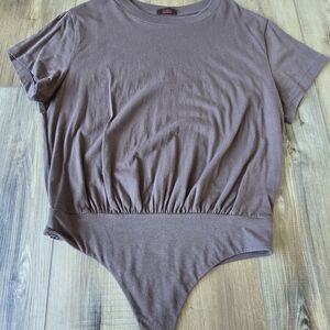 nuuds Coffee Brown Bodysuit Top